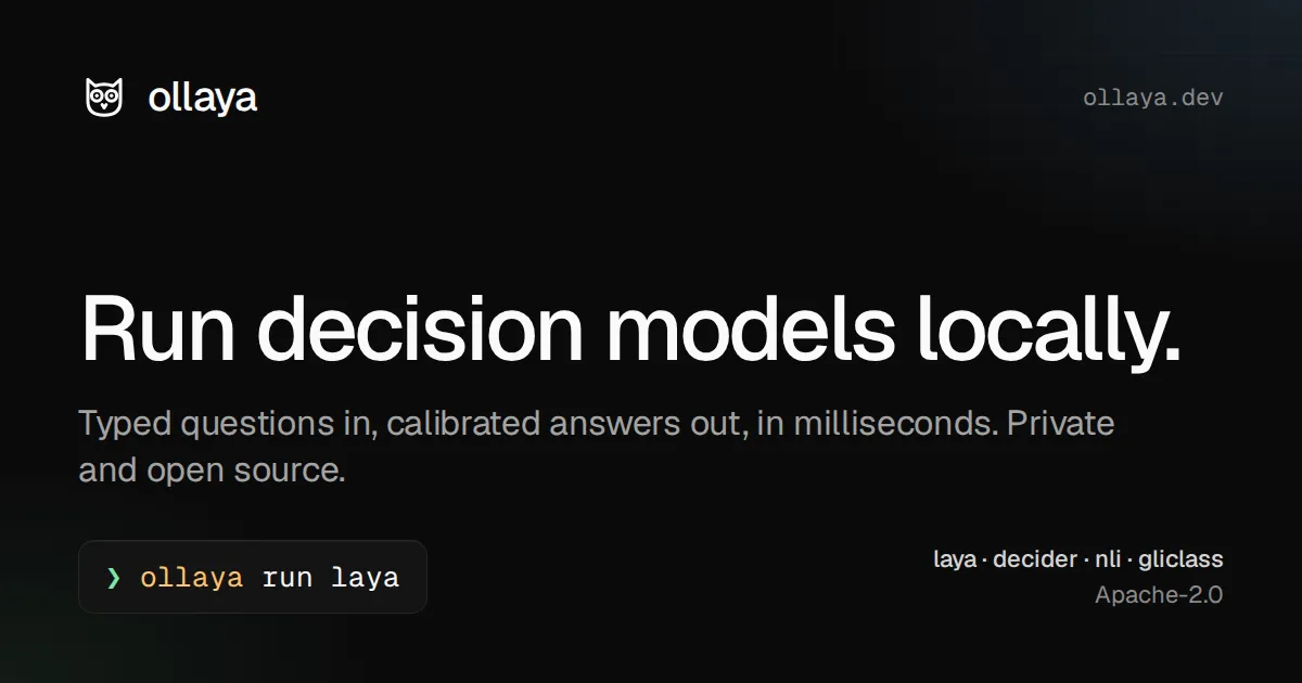 Ollaya – Ollama for open-source, Jev-style decision models