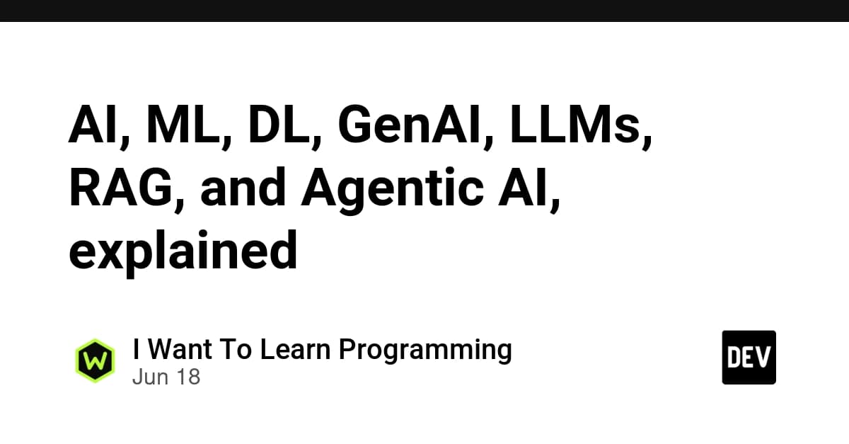 AI, ML, DL, GenAI, LLMs, RAG, and Agentic AI, explained
